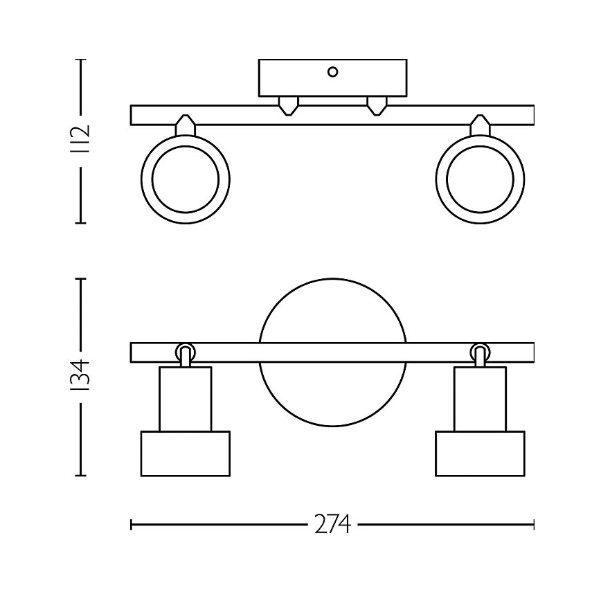 Philips - Φωτιστικό σποτ CONDUIT 2xGU10/5W/230V μαύρο/χάλκινο