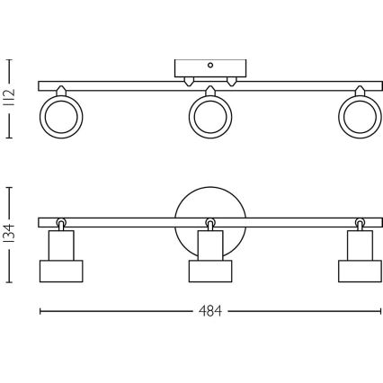 Philips - Φωτιστικό σποτ CONDUIT 3xGU10/5W/230V μαύρο/χάλκινο