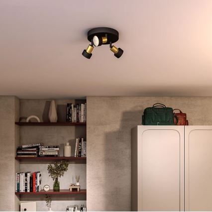 Philips - Φωτιστικό σποτ CONDUIT 3xGU10/5W/230V μαύρο/χάλκινο