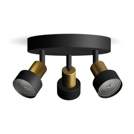 Philips - Φωτιστικό σποτ CONDUIT 3xGU10/5W/230V μαύρο/χάλκινο