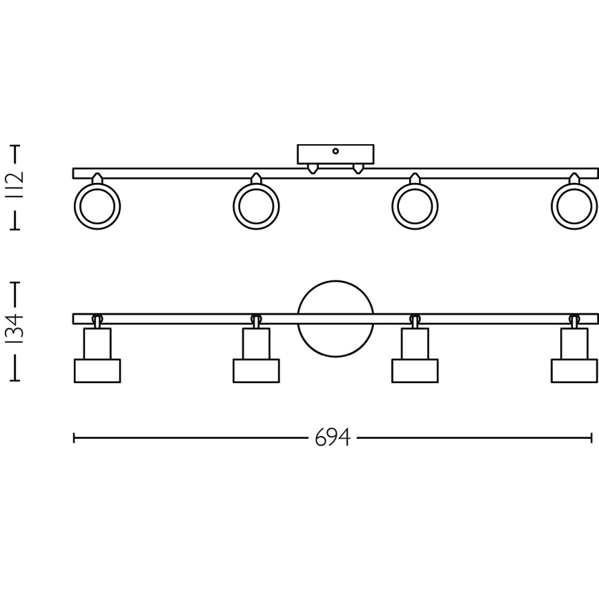 Philips - Φωτιστικό σποτ CONDUIT 4xGU10/5W/230V μαύρο/χάλκινο