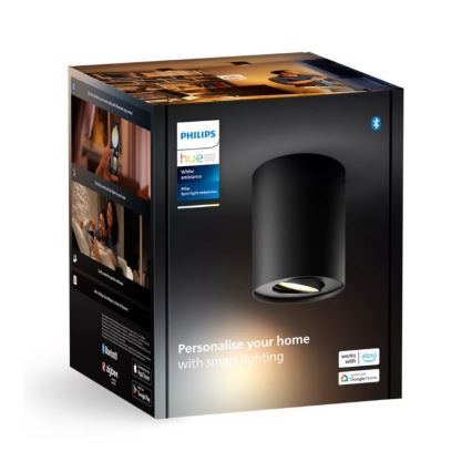 Philips - Φωτιστικό σποτ Dimming LED Hue PILLAR 1xGU10/4,2W/230V 2200-6500K μαύρο