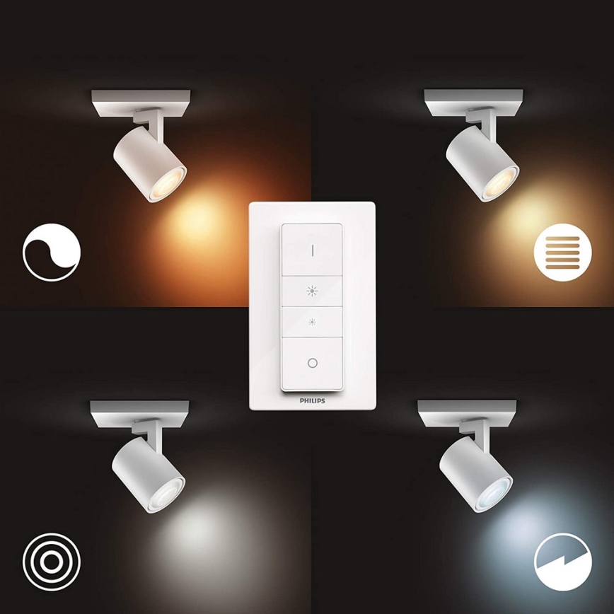 Philips - Φωτιστικό σποτ Dimming LED Hue RUNNER 1xGU10/4,2W/230V 2200-6500K + τηλεχειριστήριο λευκό