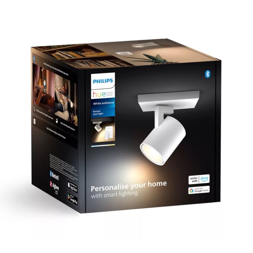 Philips - Φωτιστικό σποτ Dimming LED Hue RUNNER 1xGU10/4,2W/230V 2200-6500K + τηλεχειριστήριο λευκό