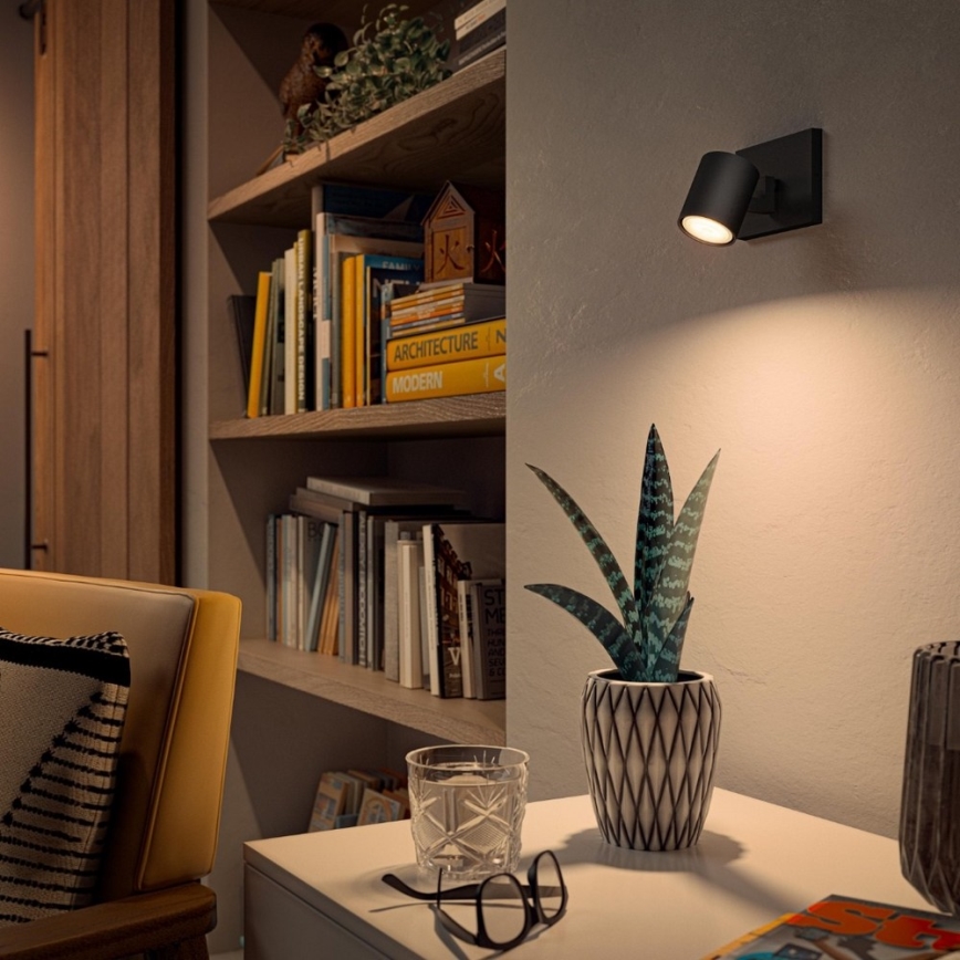Philips - Φωτιστικό σποτ Dimming LED Hue RUNNER 1xGU10/4,2W/230V 2200-6500K + τηλεχειριστήριο μαύρο