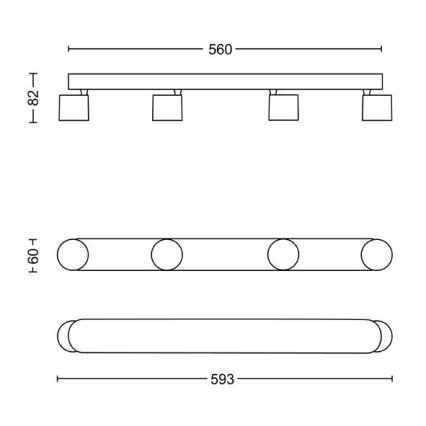 Philips - Φωτιστικό σποτ Dimming LED 4xLED/4,5W/230V