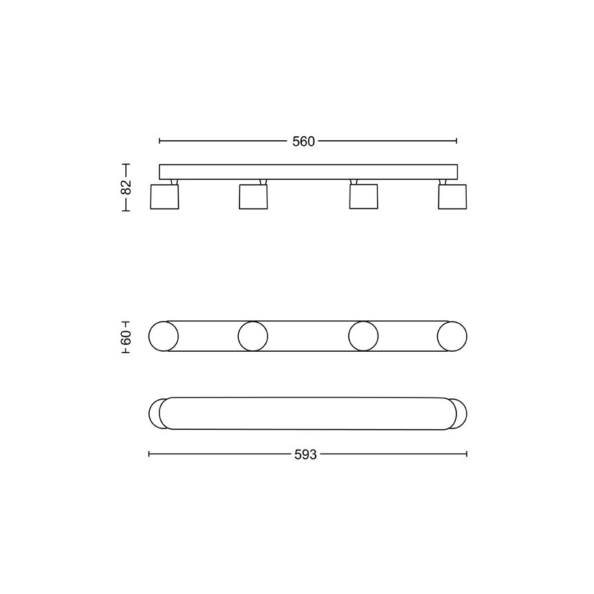 Philips - Φωτιστικό σποτ Dimming LED 4xLED/4,5W/230V