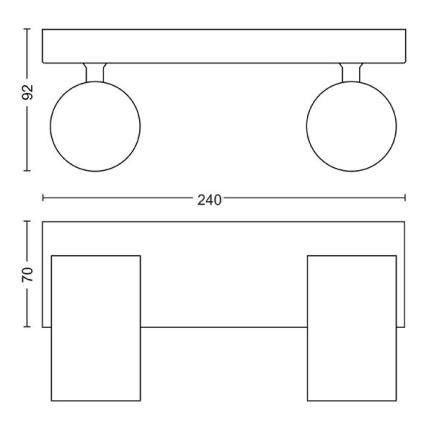 Philips - Φωτιστικό σποτ KOSIPO 2xGU10/5,5W/230V λευκό