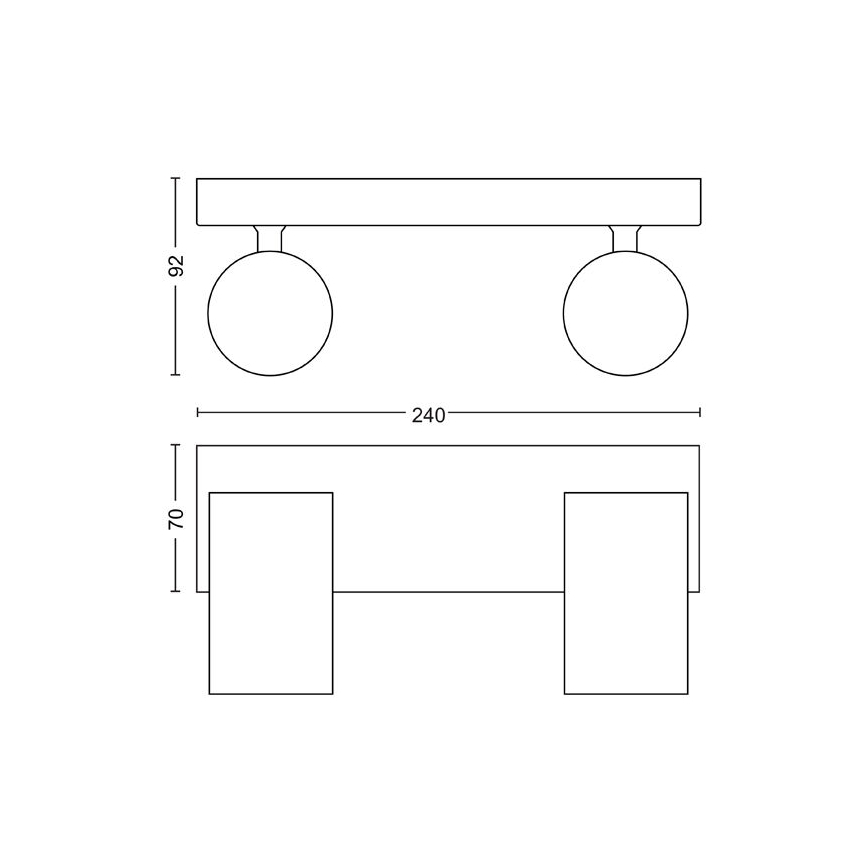 Philips - Φωτιστικό σποτ KOSIPO 2xGU10/5,5W/230V λευκό