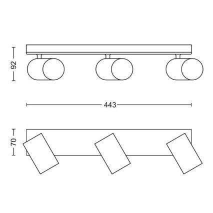 Philips - Φωτιστικό σποτ KOSIPO 3xGU10/5,5W/230V λευκό