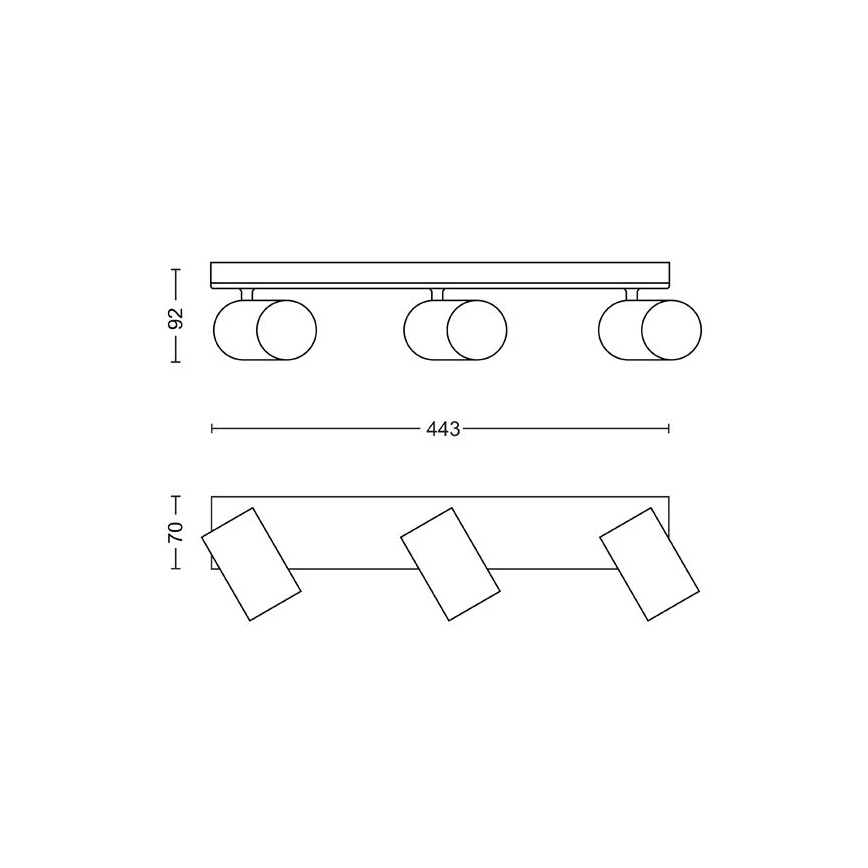 Philips - Φωτιστικό σποτ KOSIPO 3xGU10/5,5W/230V λευκό