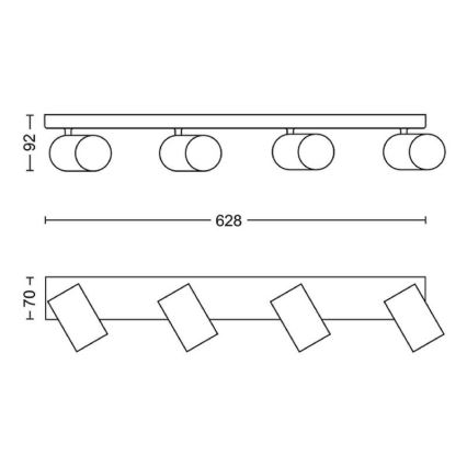 Philips - Φωτιστικό σποτ 4xGU10/5,5W/230V