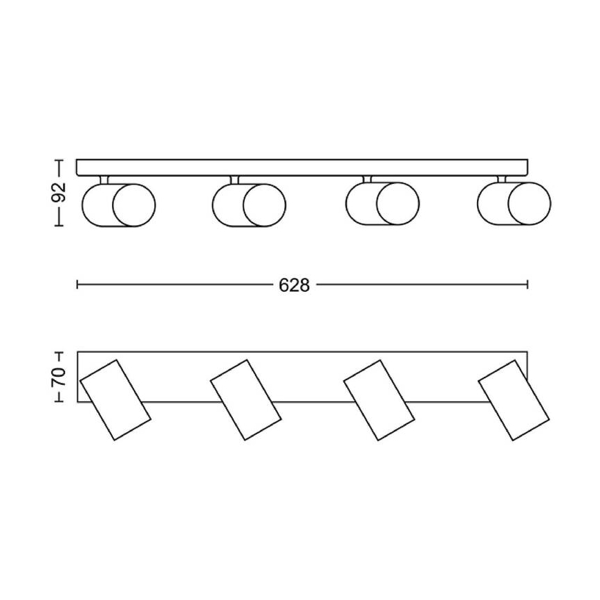 Philips - Φωτιστικό σποτ 4xGU10/5,5W/230V