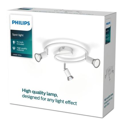 Philips - Φωτιστικό σποτ 3xGU10/50W/230V λευκό