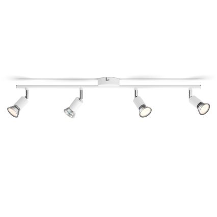 Philips - Φωτιστικό σποτ 4xGU10/50W/230V λευκό