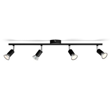 Philips - Φωτιστικό σποτ 4xGU10/50W/230V μαύρο