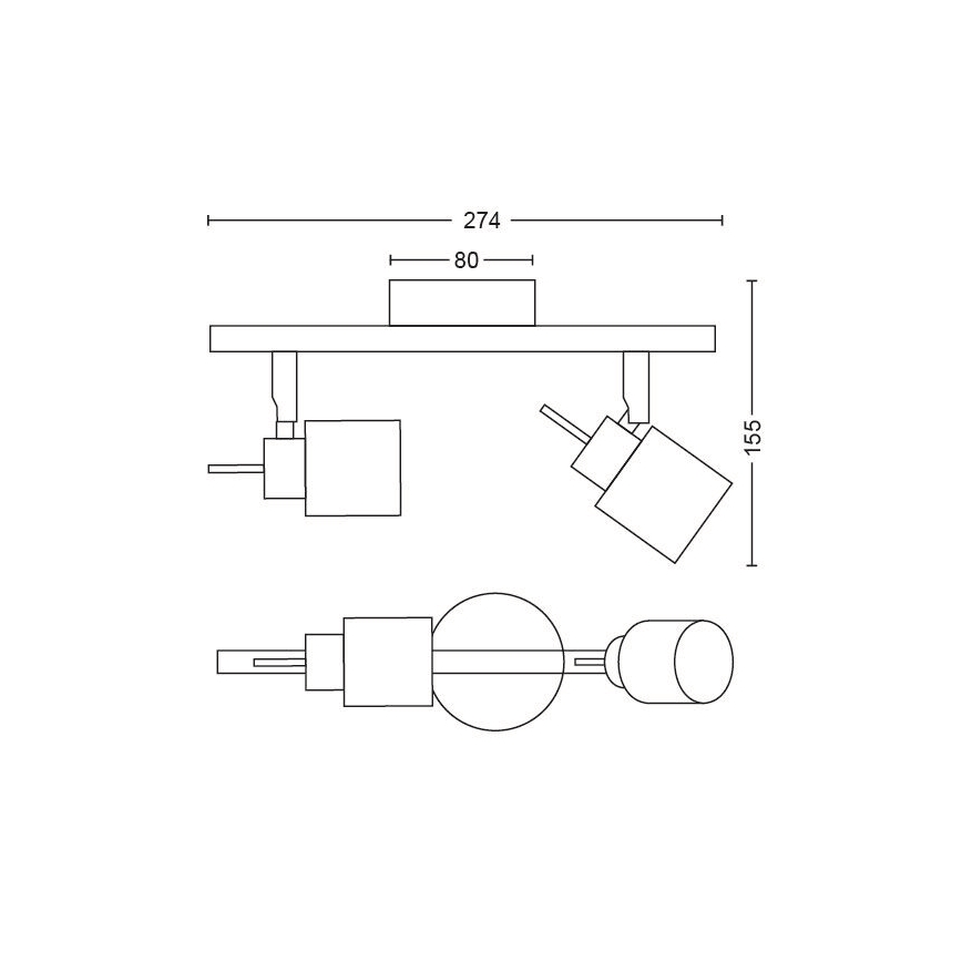 Philips - Φωτιστικό σποτ 2xGU10/35W/230V λευκό