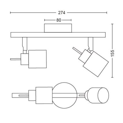 Philips - Φωτιστικό σποτ 2xGU10/35W/230V μαύρο