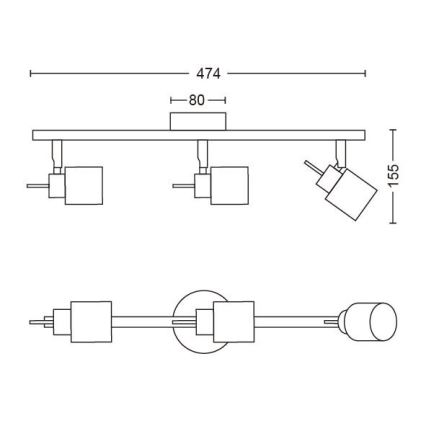 Philips - Φωτιστικό σποτ 3xGU10/35W/230V λευκό