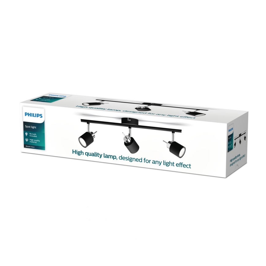 Philips - Φωτιστικό σποτ 3xGU10/35W/230V μαύρο