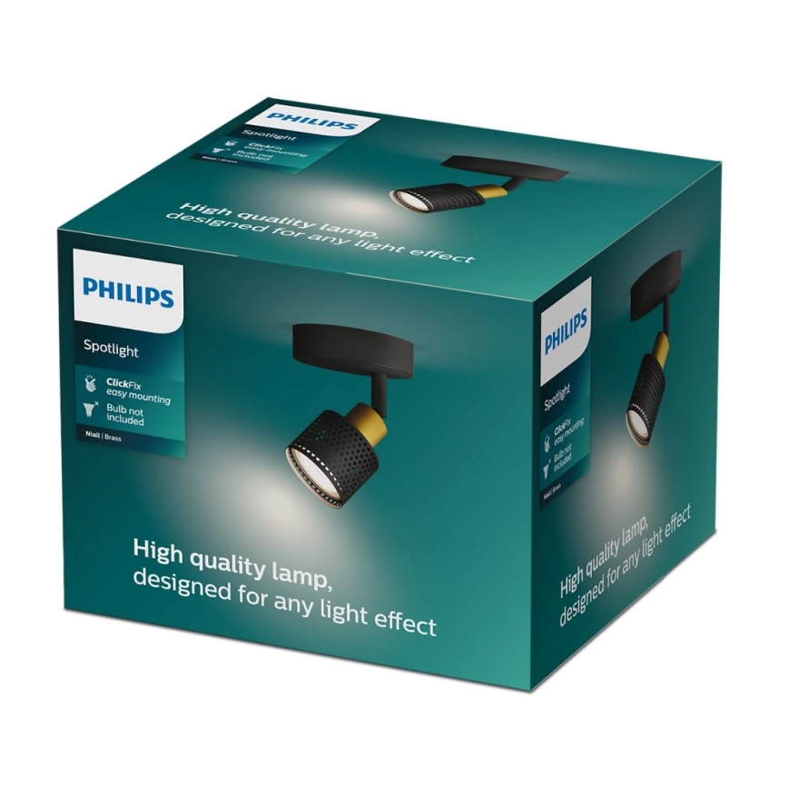 Philips - Φωτιστικό σποτ NIALL 1xGU10/5W/230V μαύρο/χάλκινο