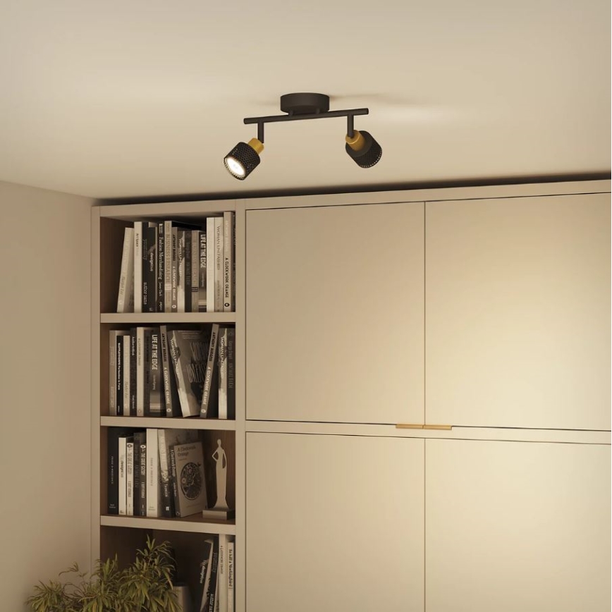Philips - Φωτιστικό σποτ NIALL 2xGU10/5W/230V μαύρο/χάλκινο