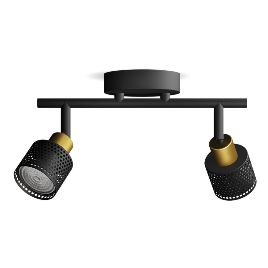 Philips - Φωτιστικό σποτ NIALL 2xGU10/5W/230V μαύρο/χάλκινο
