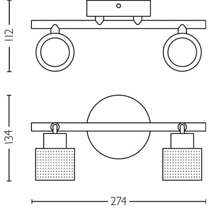 Philips - Φωτιστικό σποτ NIALL 2xGU10/5W/230V μαύρο/χάλκινο
