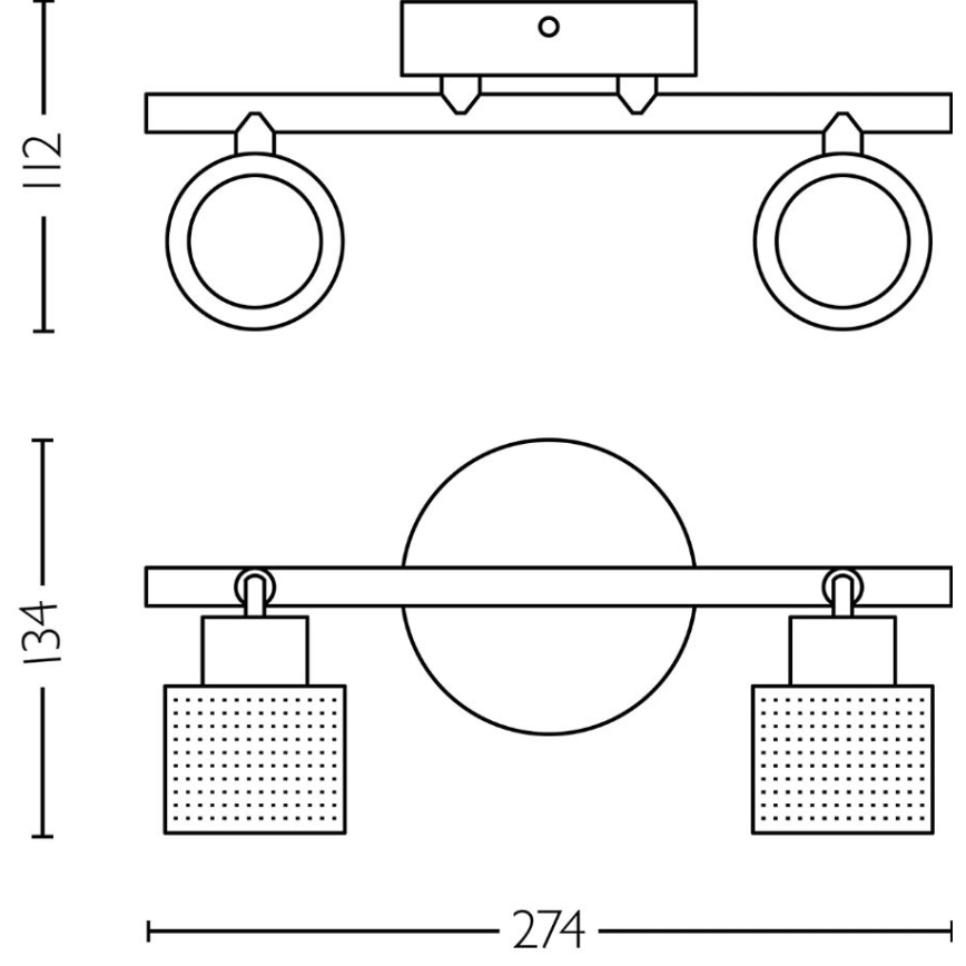 Philips - Φωτιστικό σποτ NIALL 2xGU10/5W/230V μαύρο/χάλκινο
