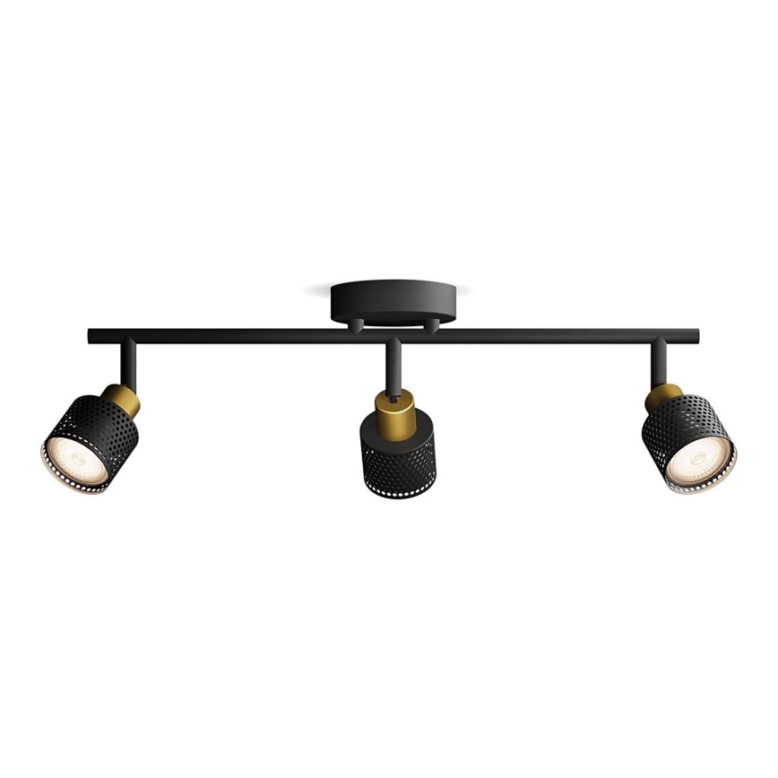 Philips - Φωτιστικό σποτ NIALL 3xGU10/5W/230V μαύρο/χάλκινο
