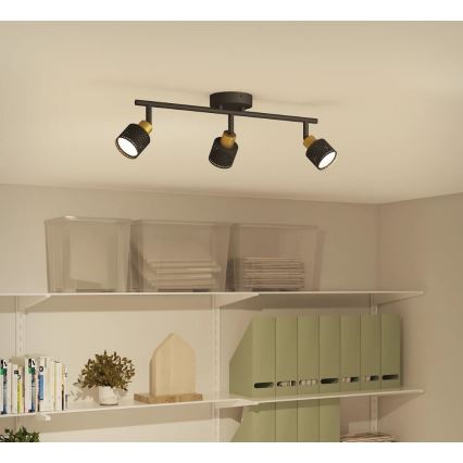 Philips - Φωτιστικό σποτ NIALL 3xGU10/5W/230V μαύρο/χάλκινο