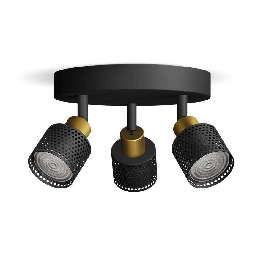 Philips - Φωτιστικό σποτ NIALL 3xGU10/5W/230V μαύρο/χάλκινο