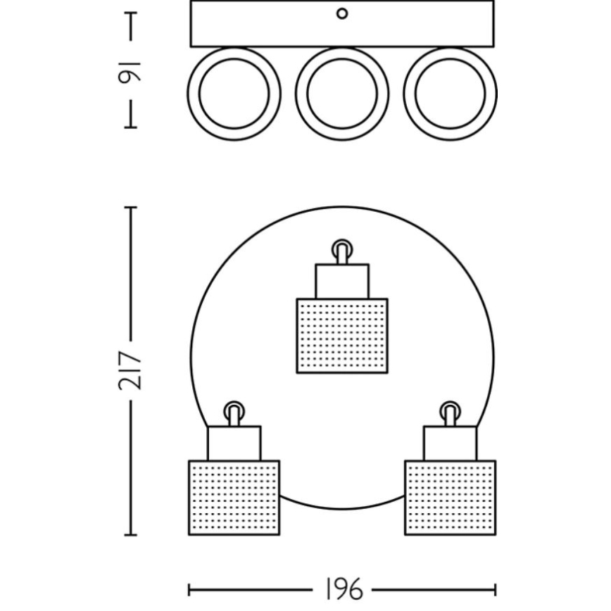 Philips - Φωτιστικό σποτ NIALL 3xGU10/5W/230V μαύρο/χάλκινο