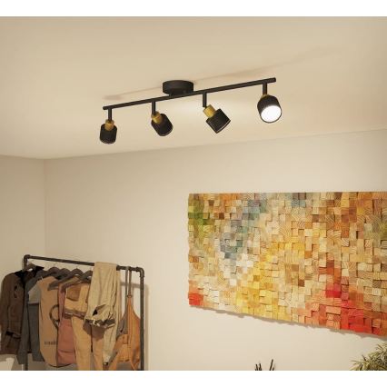 Philips - Φωτιστικό σποτ NIALL 4xGU10/5W/230V μαύρο/χάλκινο