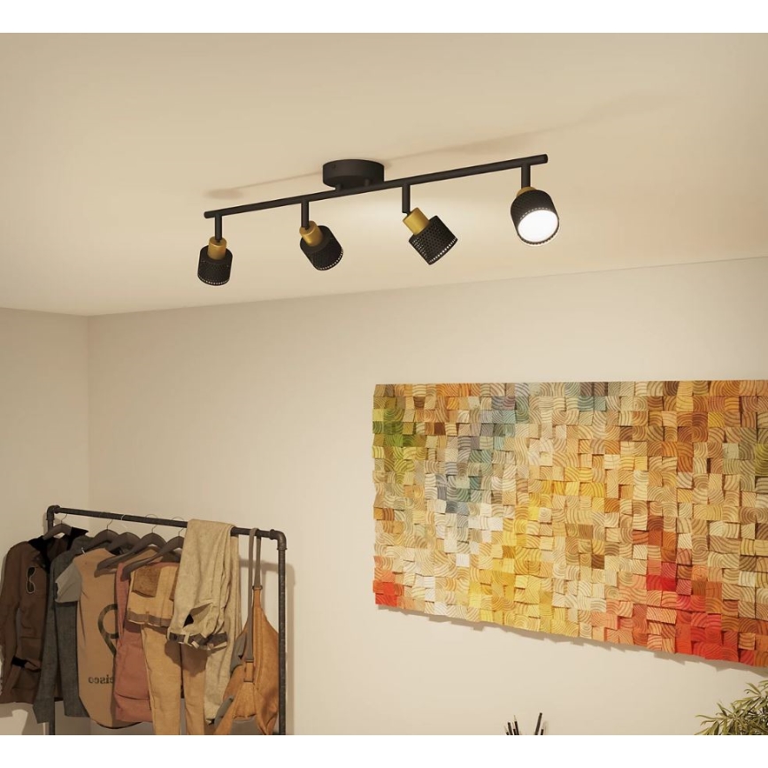 Philips - Φωτιστικό σποτ NIALL 4xGU10/5W/230V μαύρο/χάλκινο