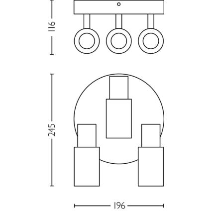 Philips - Φωτιστικό σποτ PALMS 3xE14/25W/230V