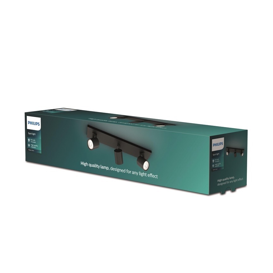 Philips - Φωτιστικό σποτ RUNNER 3xGU10/20W/230V μαύρο