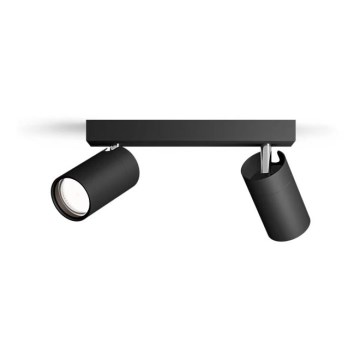 Philips - Φωτιστικό σποτ μπάνιου IDRIS 2xGU10/5W/230V IP44 μαύρο