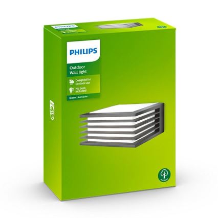 Philips - Φωτιστικό τοίχου εξωτερικού χώρου 1xE27/15W/230V IP44 ανθρακί