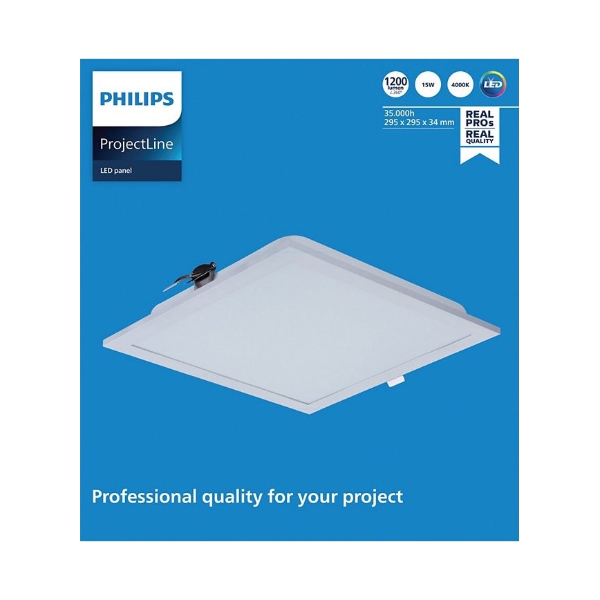 Philips - Χωνευτό Φωτιστικό LED PROJECTLINE LED/15W/230V 29,5x29,5 cm