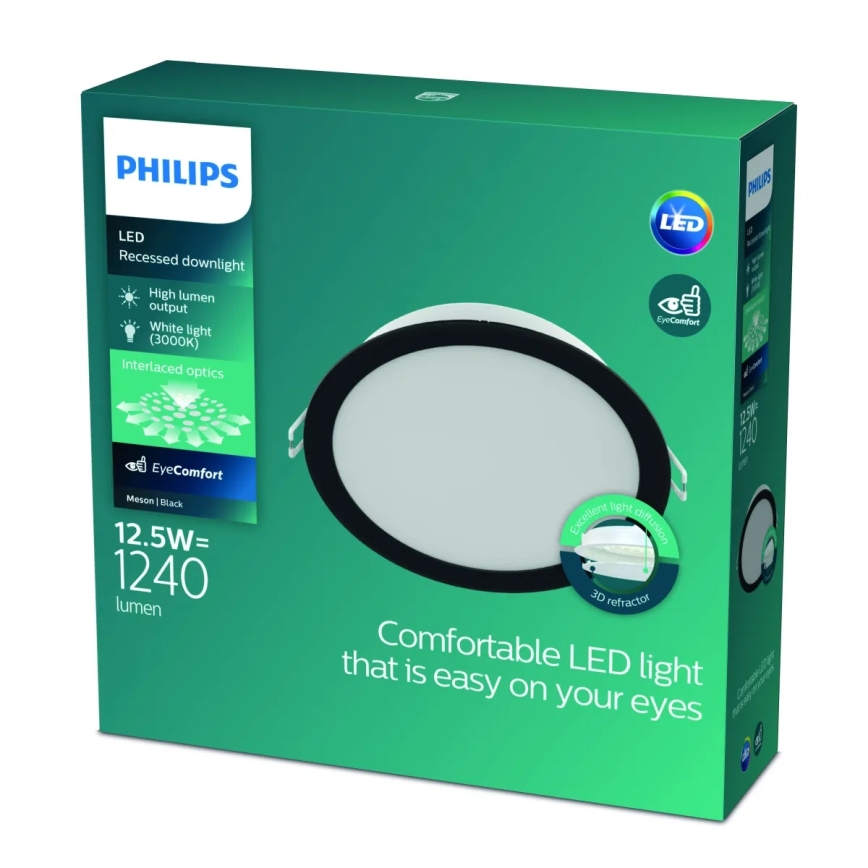 Philips - Χωνευτό φωτιστικό οροφής LED MESON LED/12,5W/230V 3000K