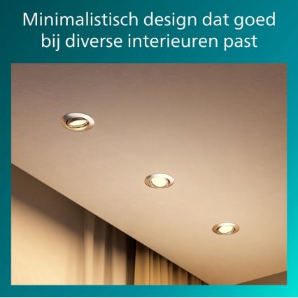 Philips - Χωνευτό φωτιστικό οροφής PERIDOT 1xGU10/7W/230V ασημί