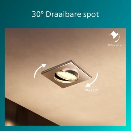 Philips - Χωνευτό φωτιστικό οροφής PERIDOT 1xGU10/7W/230V ασημί