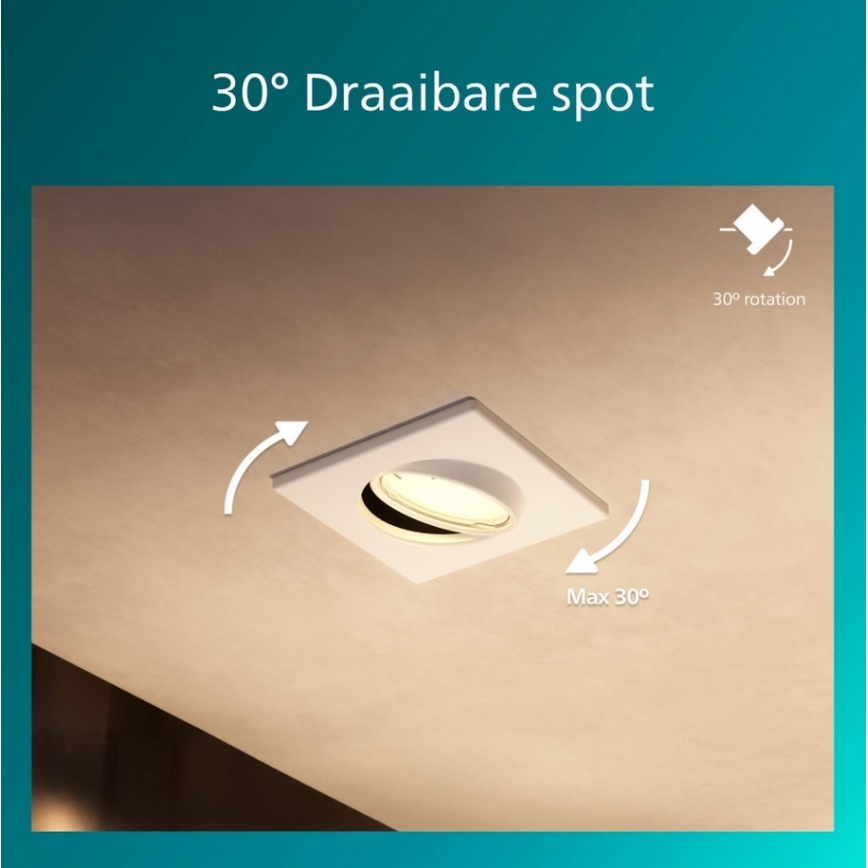 Philips - Χωνευτό φωτιστικό οροφής PERIDOT 1xGU10/7W/230V λευκό