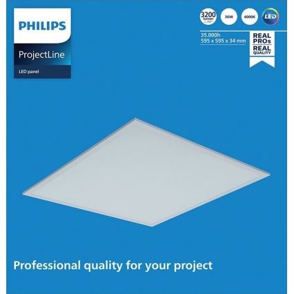 Philips - Χωνευτό πάνελ οροφής LED PROJECTLINE LED/36W/230V 59,5x59,5 cm