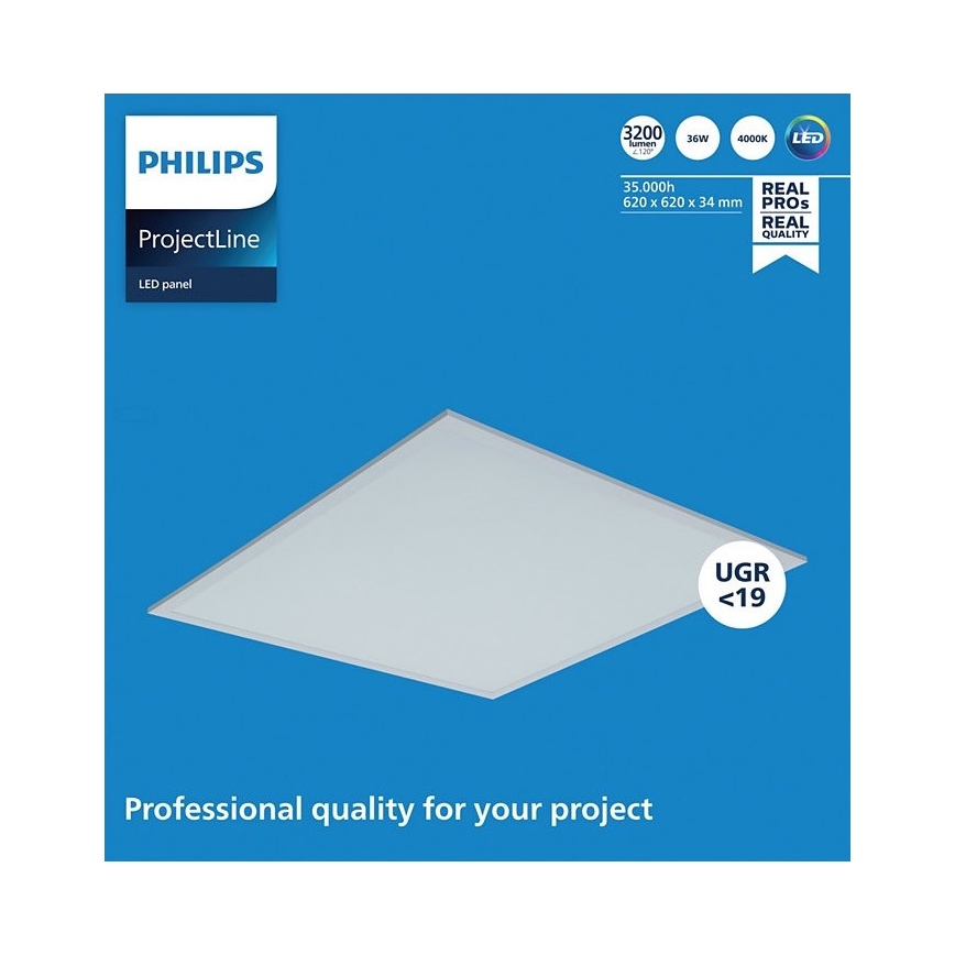 Philips - Χωνευτό πάνελ οροφής LED PROJECTLINE LED/36W/230V 62x62 cm
