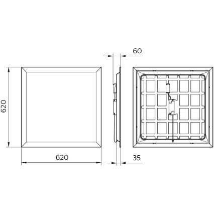 Philips - Χωνευτό πάνελ οροφής LED PROJECTLINE LED/36W/230V 62x62 cm