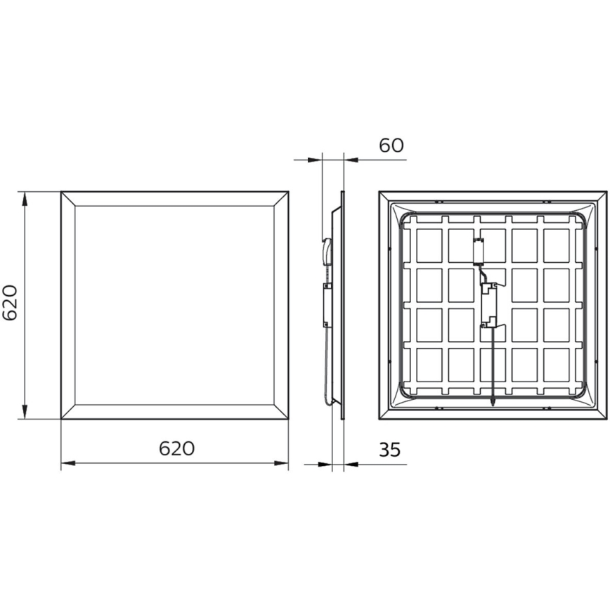 Philips - Χωνευτό πάνελ οροφής LED PROJECTLINE LED/36W/230V 62x62 cm