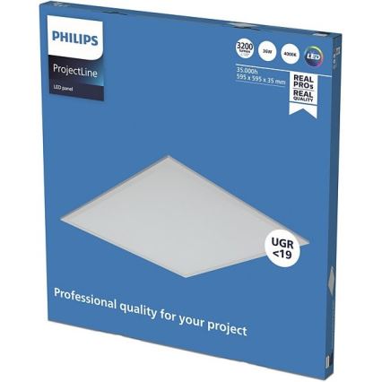 Philips - Χωνευτό Φωτιστικό LED PROJECTLINE LED/36W/230V 59,5x59,5 cm