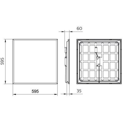 Philips - Χωνευτό Φωτιστικό LED PROJECTLINE LED/36W/230V 59,5x59,5 cm